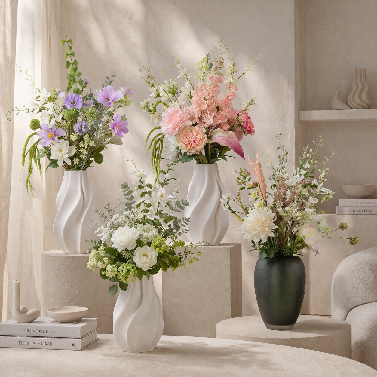 Elegante Seidenblumensträuße