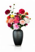 Opulenter Seidendahlienstrauß Dahlia Explosion mit farbenfrohen künstlichen Dahlien in der Vase Levi von Fleurisant