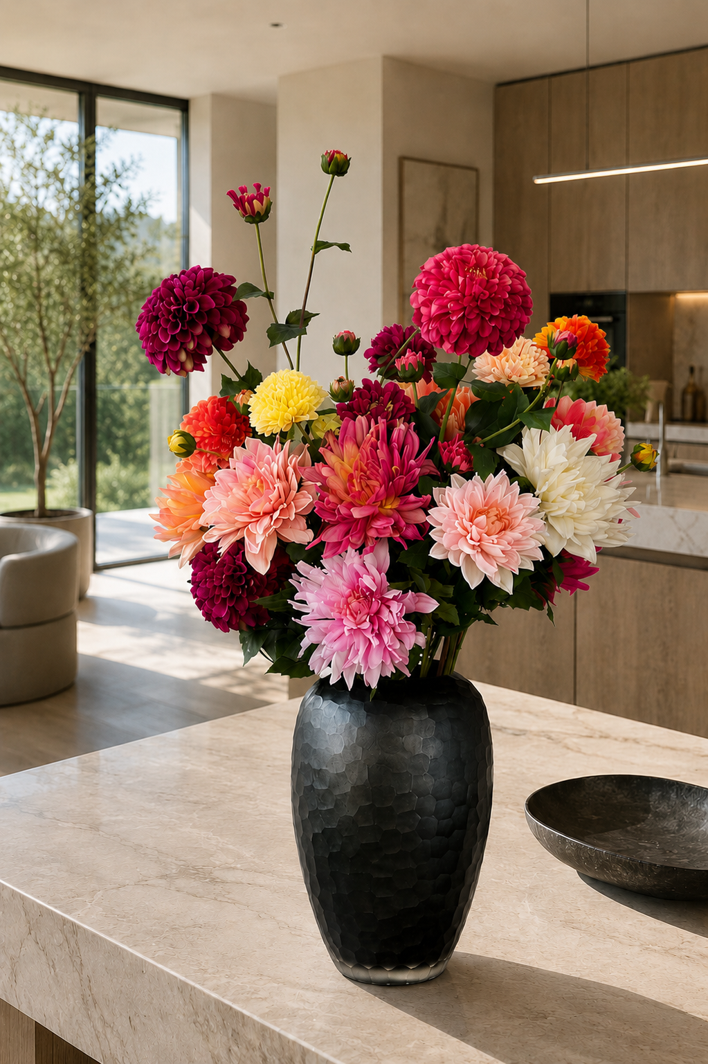 Seidendahlienstrauß Dahlia Explosion